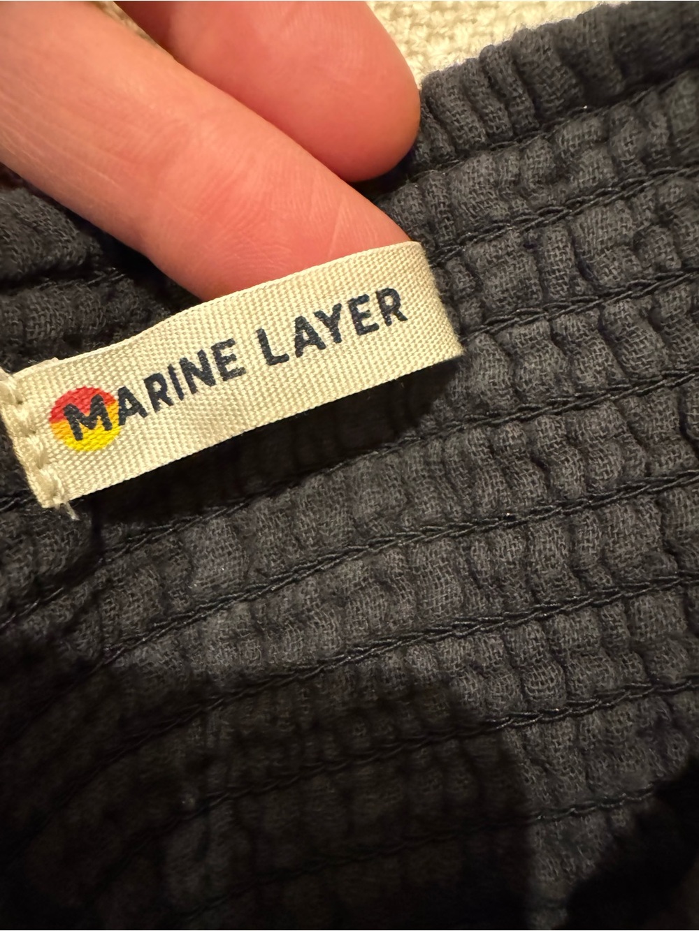 Marine Layer Dark Gray Textured Gauze Skirt, M - Picture 2 of 3